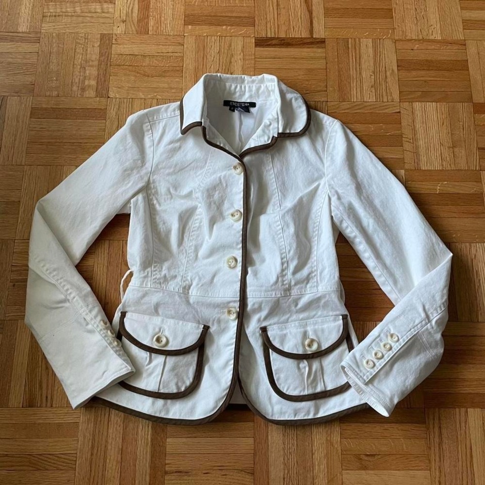vintage inspired early 2000s cotton jacket by etcetera w tailored silhouette